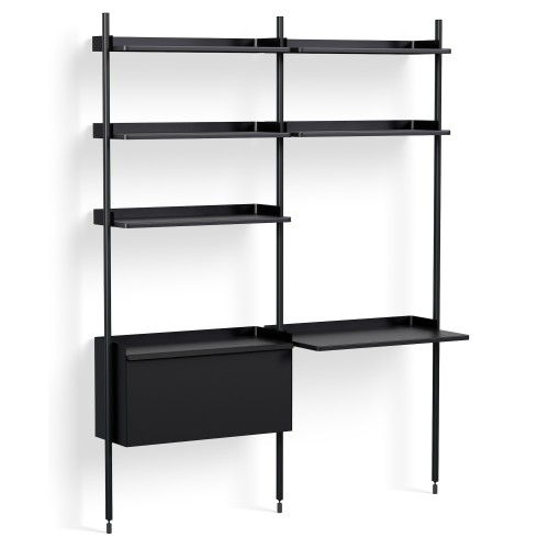 Black Shelves + Black Anodised Aluminium Profiles – Pier System 12 - HAY