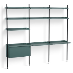 Blue Shelves + Black Anodised Aluminium Profiles – Pier System 13 - HAY