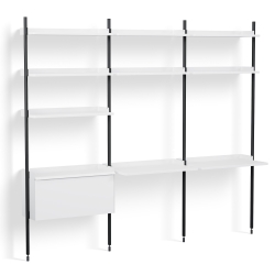 White Shelves + Black Anodised Aluminium Profiles – Pier System 13 - HAY