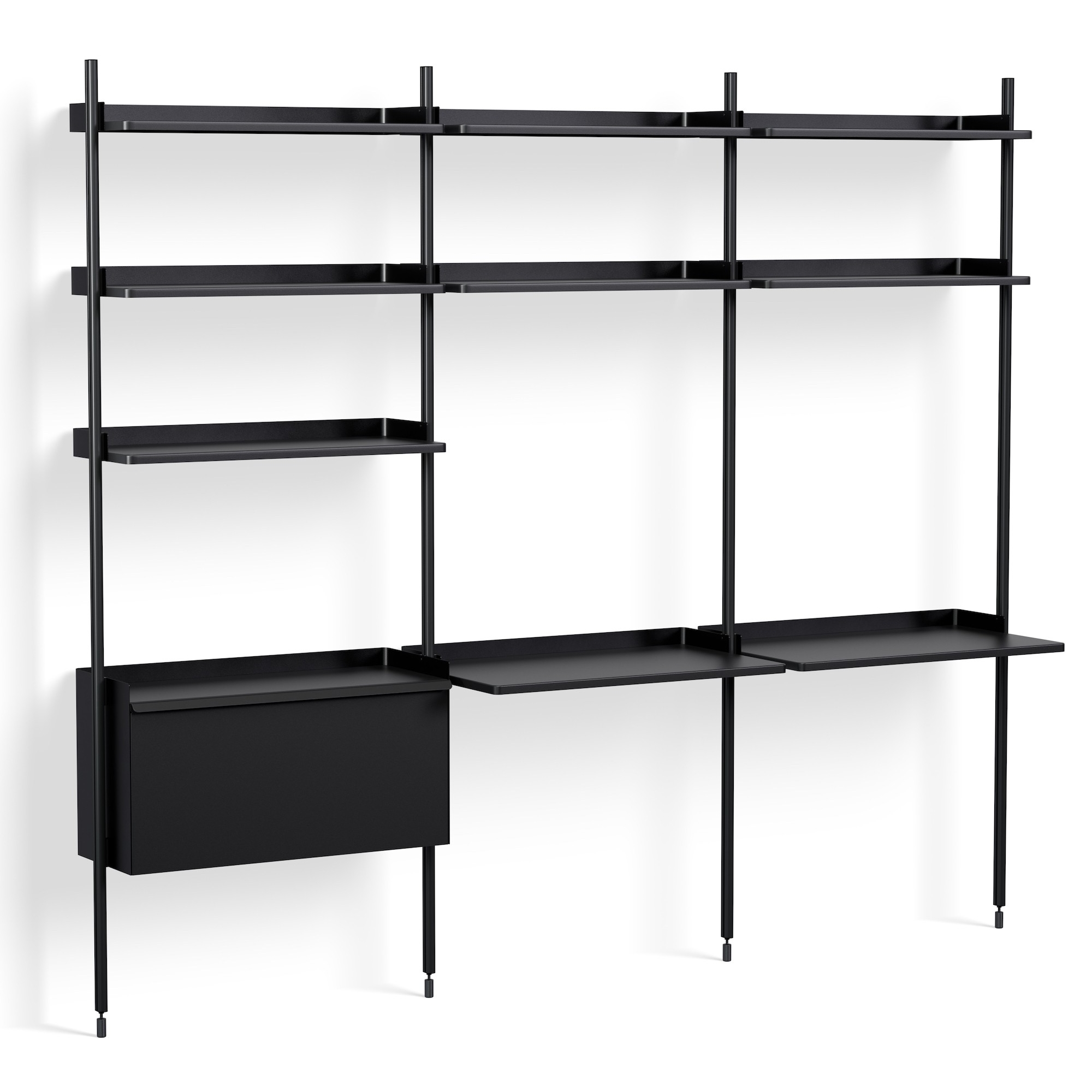 Black Shelves + Black Anodised Aluminium Profiles – Pier System 13 - HAY