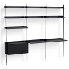 Black Shelves + Black Anodised Aluminium Profiles – Pier System 13 - HAY