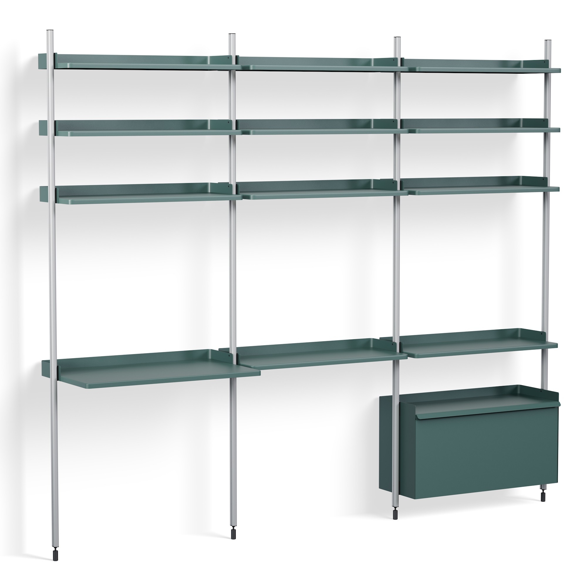 Blue Shelves + Anodised Aluminium Profiles – Pier System 23 - HAY