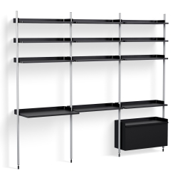 Black Shelves + Anodised Aluminium Profiles – Pier System 23 - HAY