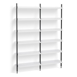 Pier System 102 – PS White Shelves + Black Anodised Aluminium Profiles - HAY