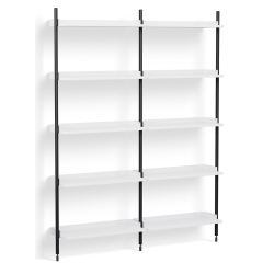 White Shelves + Black Anodised Aluminium Profiles – Pier System 112 - HAY