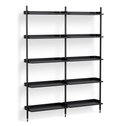 Black Shelves + Black Anodised Aluminium Profiles – Pier System 112 - HAY