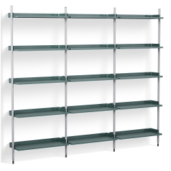 Blue Shelves + Anodised Aluminium Profiles – Pier System 113 - HAY