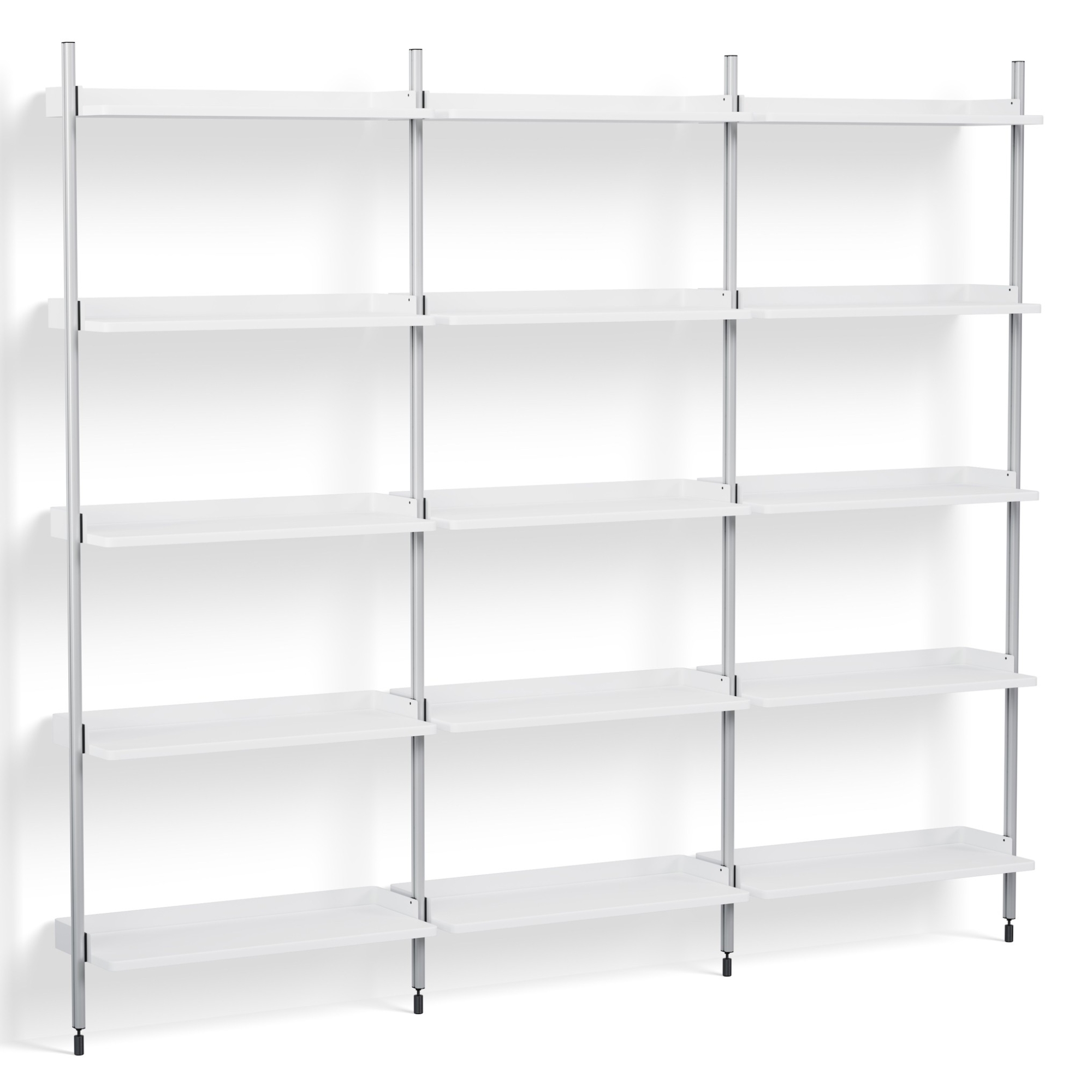 White Shelves + Anodised Aluminium Profiles – Pier System 113 - HAY