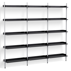 Black Shelves + Anodised Aluminium Profiles – Pier System 113 - HAY