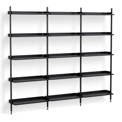 Black Shelves + Black Anodised Aluminium Profiles – Pier System 113 - HAY