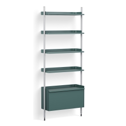 Blue Shelves + Anodised Aluminium Profiles – Pier System 121 - HAY