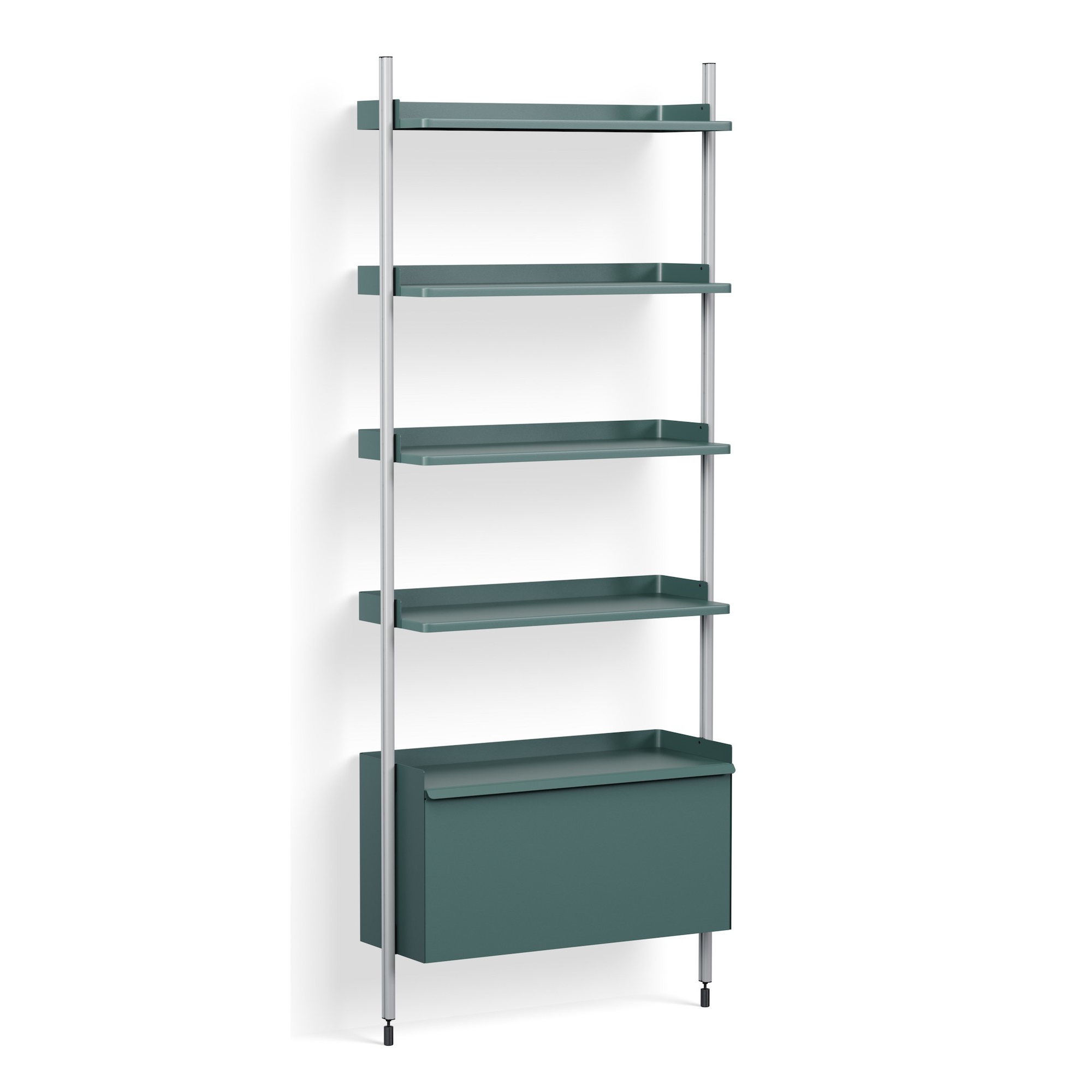 Blue Shelves + Anodised Aluminium Profiles – Pier System 121 - HAY