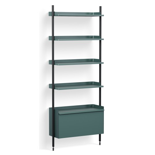 Blue Shelves + Black Anodised Aluminium Profiles – Pier System 121 - HAY