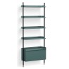 Blue Shelves + Black Anodised Aluminium Profiles – Pier System 121 - HAY