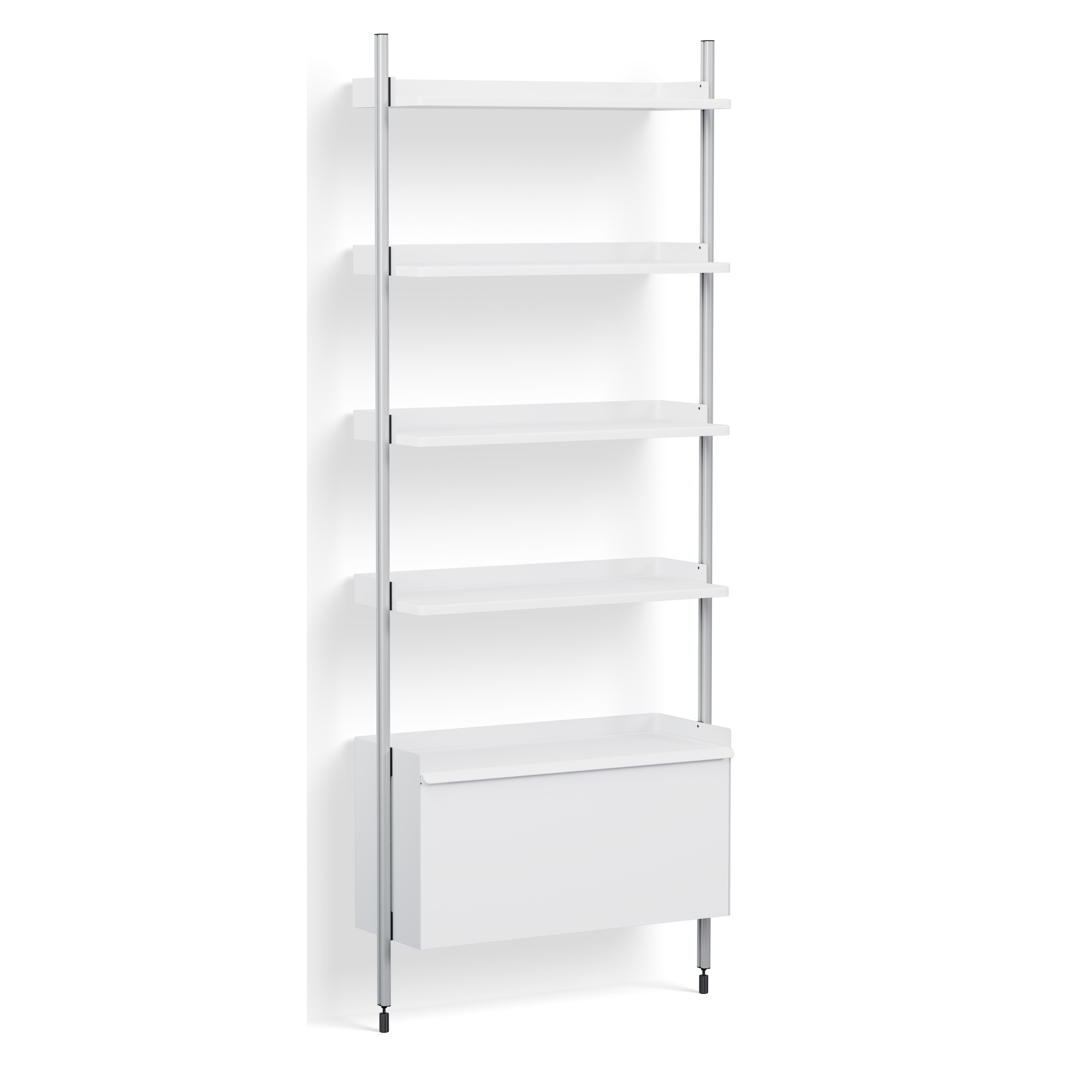 White Shelves + Anodised Aluminium Profiles – Pier System 121 - HAY