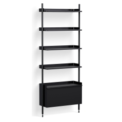 Black Shelves + Black Anodised Aluminium Profiles – Pier System 121 - HAY