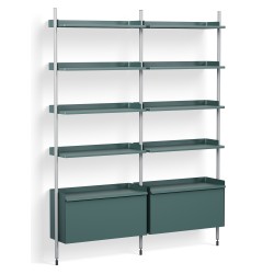 Blue Shelves + Anodised Aluminium Profiles – Pier System 122 - HAY