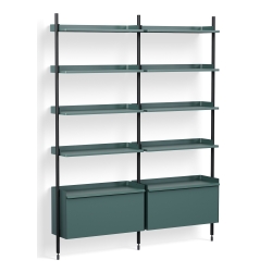 Blue Shelves + Black Anodised Aluminium Profiles – Pier System 122 - HAY