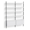 White Shelves + Black Anodised Aluminium Profiles – Pier System 122 - HAY