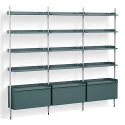 Blue Shelves + Anodised Aluminium Profiles – Pier System 123 - HAY