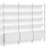 White Shelves + Anodised Aluminium Profiles – Pier System 123 - HAY