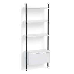 White Shelves + Black Anodised Aluminium Profiles – Pier System 131 - HAY