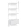 White Shelves + Black Anodised Aluminium Profiles – Pier System 131 - HAY