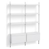 White Shelves + Anodised Aluminium Profiles – Pier System 132 - HAY