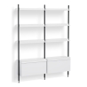 White Shelves + Black Anodised Aluminium Profiles – Pier System 132 - HAY