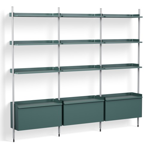 Blue Shelves + Anodised Aluminium Profiles – Pier System 133 - HAY