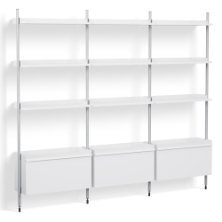 White Shelves + Anodised Aluminium Profiles – Pier System 133 - HAY