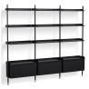 Black Shelves + Black Anodised Aluminium Profiles – Pier System 133 - HAY