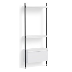 Pier System 141 – PS White Shelves + Black Anodised Aluminium Profiles - HAY