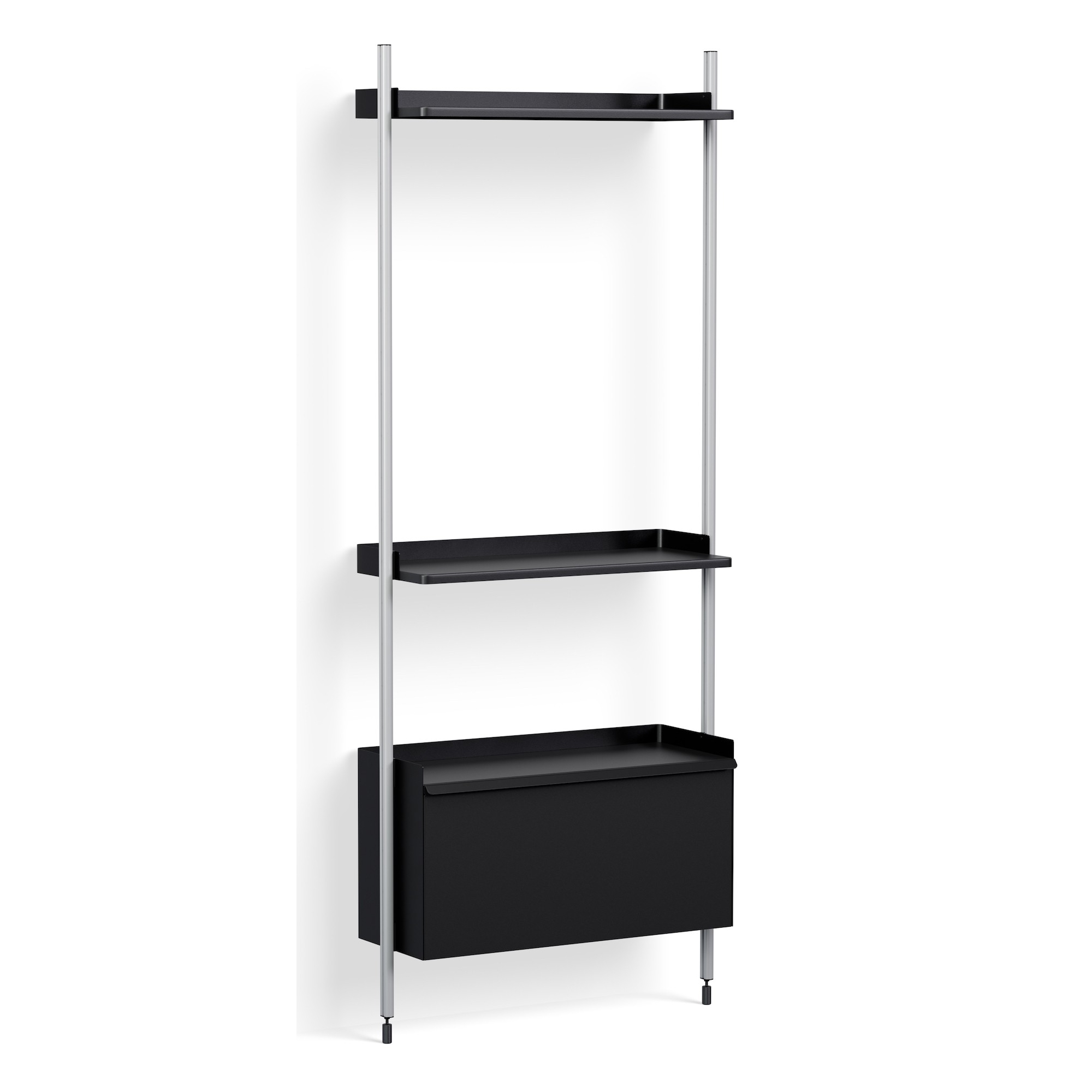 Pier System 141 – PS Black Shelves + Anodised Aluminium Profiles - HAY