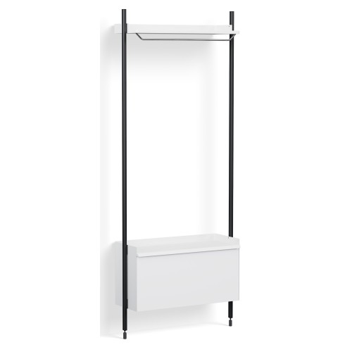 Pier System 1001 – PS White Shelves + Black Anodised Aluminium Profiles - HAY