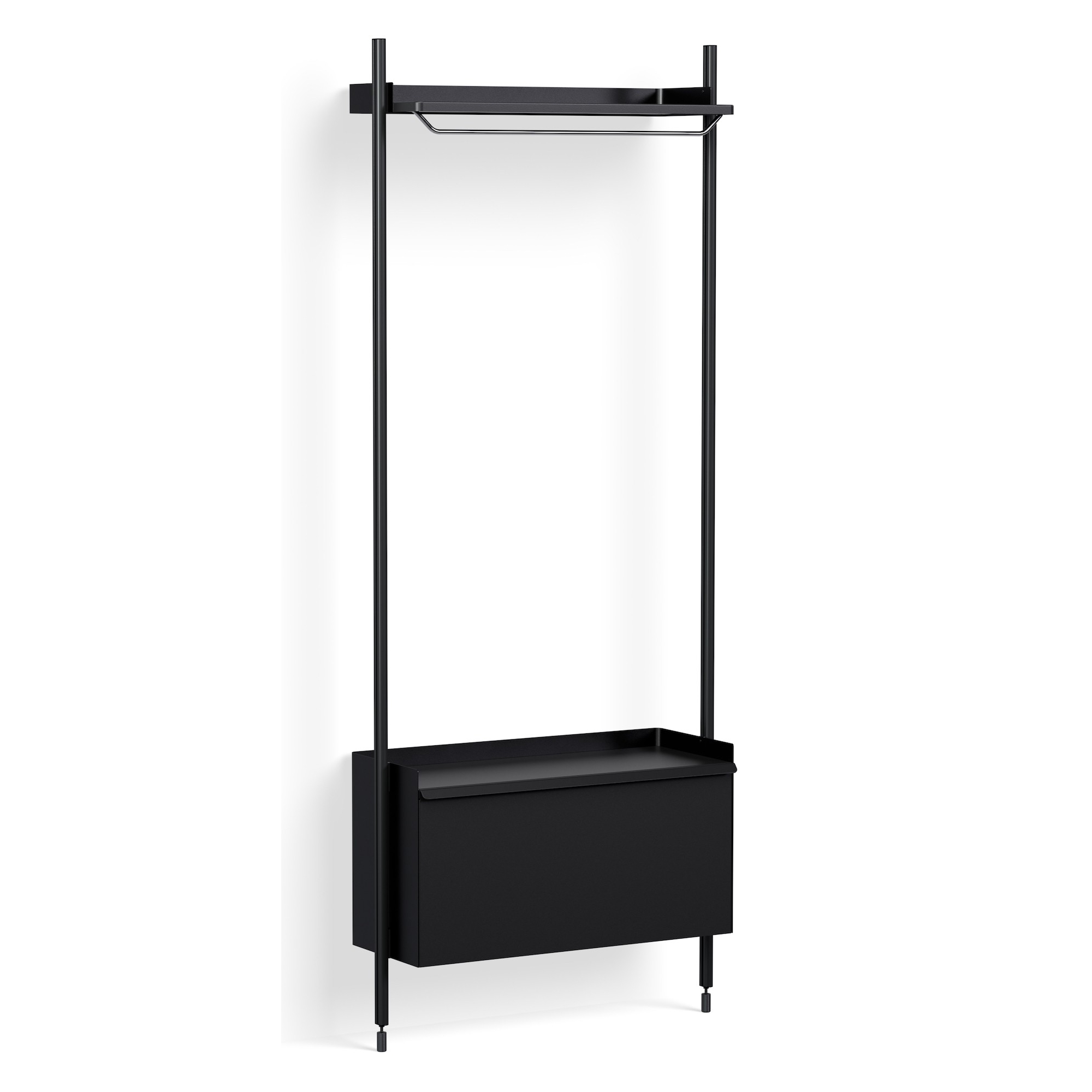 Pier System 1001 – PS Black Shelves + Black Anodised Aluminium Profiles - HAY