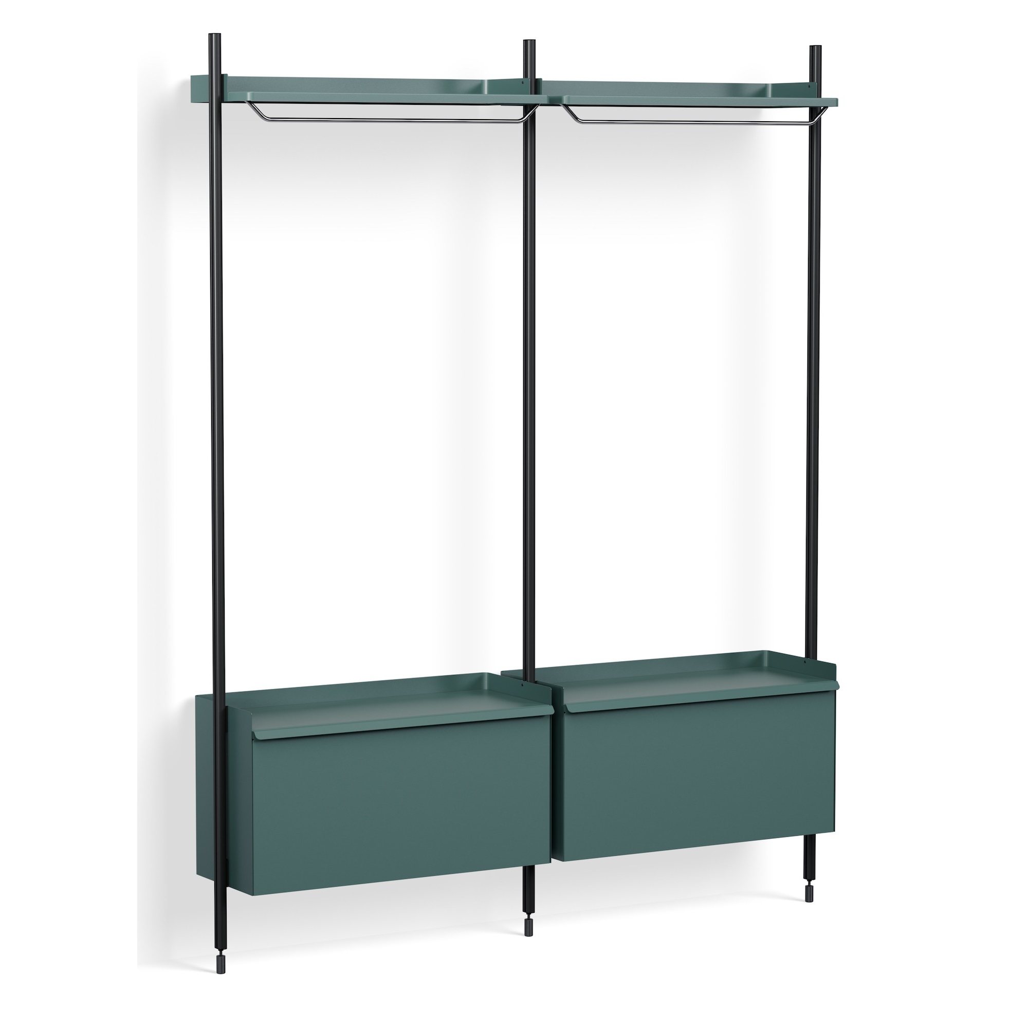 Pier System 1002 – PS Blue Shelves + Black Anodised Aluminium Profiles - HAY