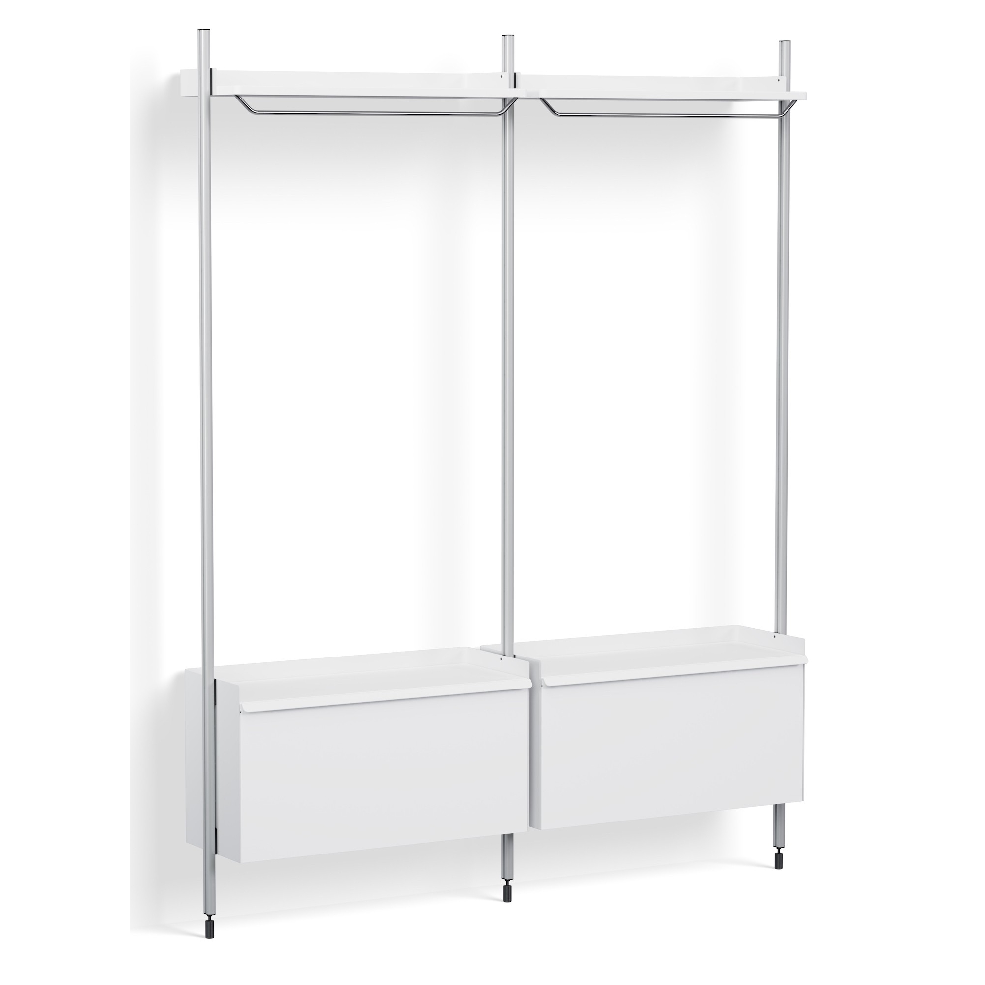 Pier System 1002 – PS White Shelves + Anodised Aluminium Profiles - HAY