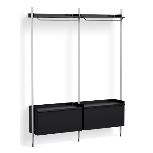 Pier System 1002 – PS Black Shelves + Anodised Aluminium Profiles - HAY