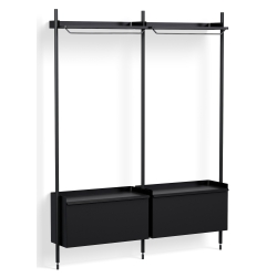 Pier System 1002 – PS Black Shelves + Black Anodised Aluminium Profiles - HAY