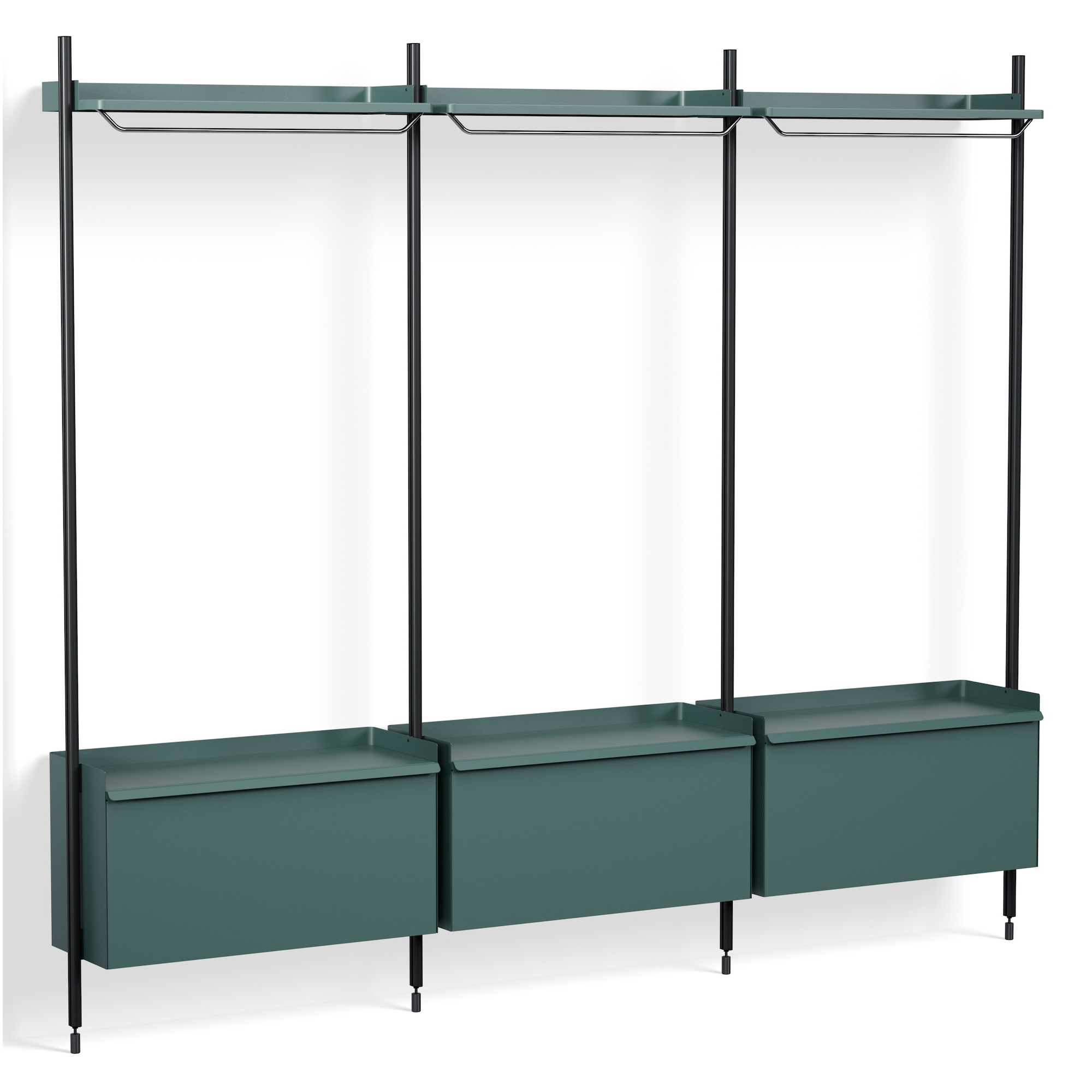 Pier System 1003 – PS Blue Shelves + Black Anodised Aluminium Profiles - HAY