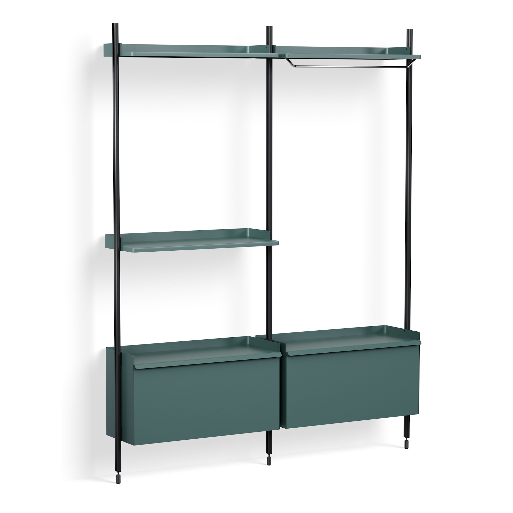 Pier System 1072 – PS Blue Shelves + Black Anodised Aluminium Profiles - HAY