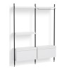 Pier System 1072 – PS White Shelves + Black Anodised Aluminium Profiles - HAY