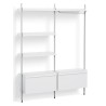 Pier System 1082 – PS White Shelves + Anodised Aluminium Profiles - HAY