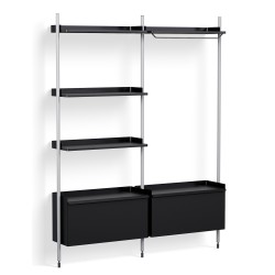 Pier System 1082 – PS Black Shelves + Anodised Aluminium Profiles - HAY