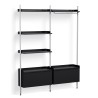 Pier System 1082 – PS Black Shelves + Anodised Aluminium Profiles - HAY