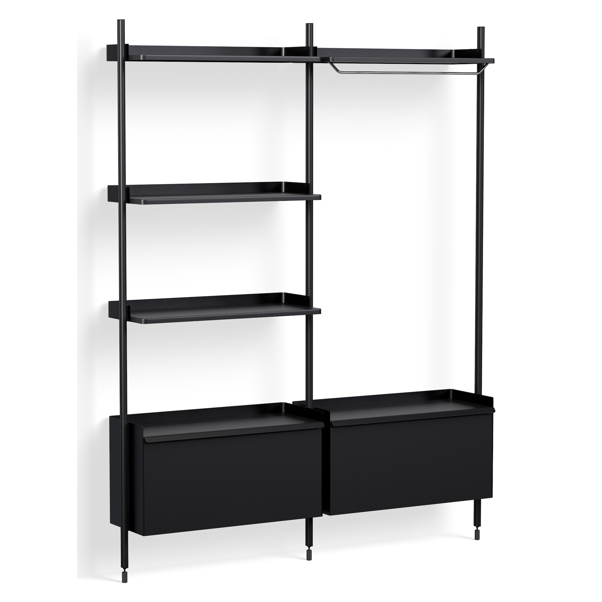 Pier System 1082 – PS Black Shelves + Black Anodised Aluminium Profiles - HAY