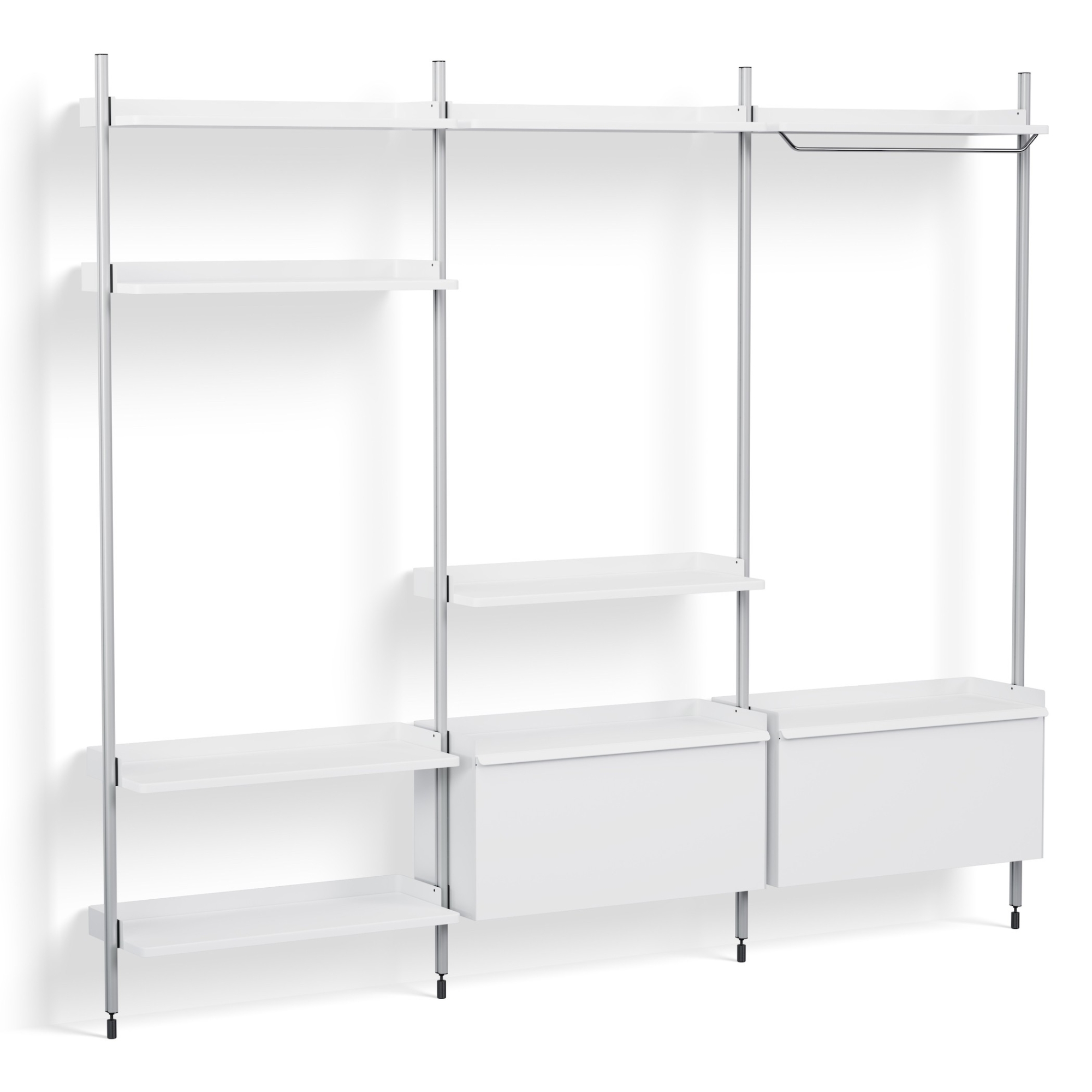 Pier System 1093 – PS White Shelves + Anodised Aluminium Profiles - HAY