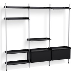 Pier System 1093 – PS Black Shelves + Anodised Aluminium Profiles - HAY