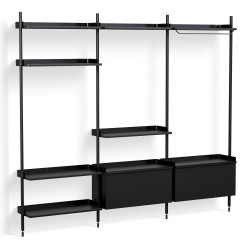 Pier System 1093 – PS Black Shelves + Black Anodised Aluminium Profiles - HAY